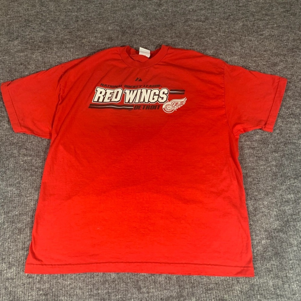 VTG‎ Detroit Red Wings T Shirt Mens Extra Large XL Red Short Sleeve NHL Hockey